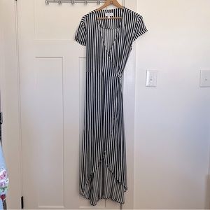 & Other Stories Black and White Striped Maxi Dress